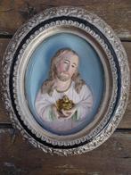 Antiek reliëf Jezus Christus reliëf plaquette in lijst 1930, Antiek en Kunst, Antiek | Religieuze voorwerpen, Ophalen of Verzenden