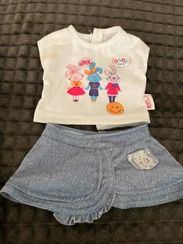 Kledingset t-shirt + rok baby born zapf creation pop 43 cm  beschikbaar voor biedingen