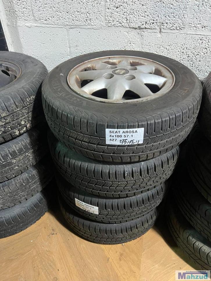SEAT AROSA VELGEN 4X100 57.1 13 INCH, Auto-onderdelen, Banden en Velgen, Band(en), Gebruikt