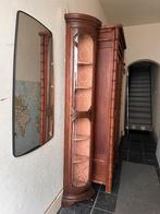 Antiek hoekkast vitrinekast glas gebombeerd, Antiek en Kunst, Ophalen