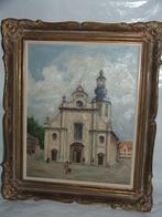 Zele - Schilderij van St. Ludgeruskerk, Antiek en Kunst, Kunst | Schilderijen | Klassiek, Ophalen of Verzenden