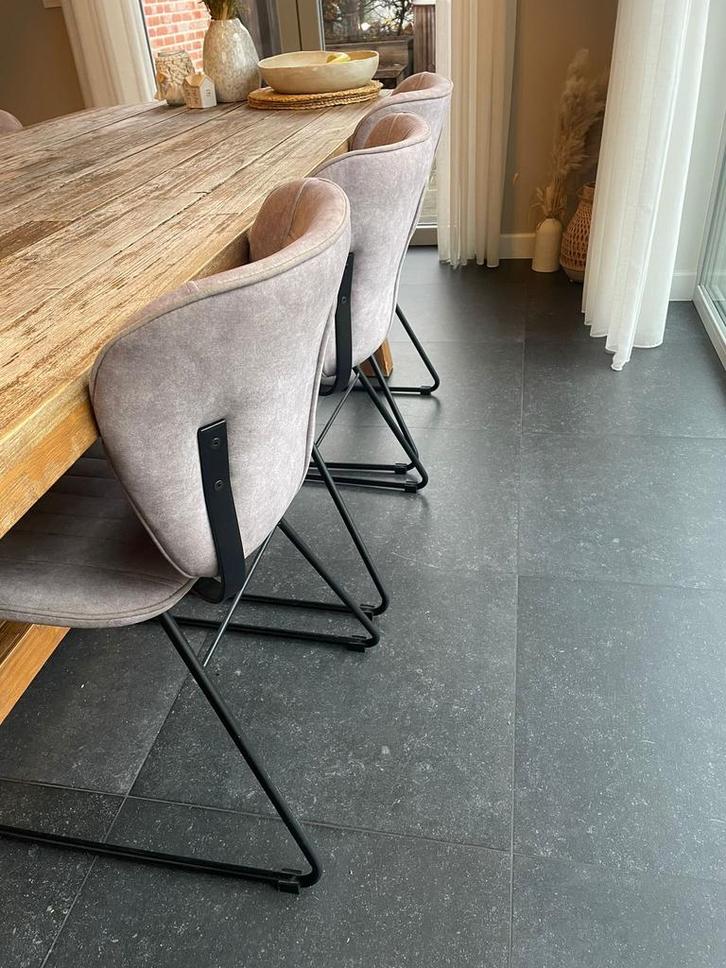 6 stijlvolle grijze eetkamerstoelen – uitstekende staat, Huis en Inrichting, Stoffering | Vloerbedekking, Zo goed als nieuw, Grijs