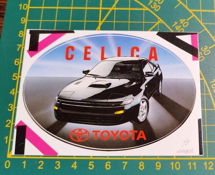 Sticker Toyota Celica Celica 3p 2.0i 16v turbo 4wd 90's, Verzamelen, Stickers, Ophalen of Verzenden