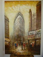 KLEURIG DECORATIEF SCHILDERIJ THE IRON NEW YORK, Ophalen of Verzenden