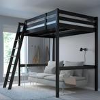 Hoogslaper hout zwart, Huis en Inrichting, Slaapkamer | Stapelbedden en Hoogslapers, Ophalen, Gebruikt, Hoogslaper, 140 cm