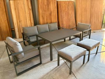 Loungeset Nayan 7 seater alu antraciet incl. 2 footrests beschikbaar voor biedingen