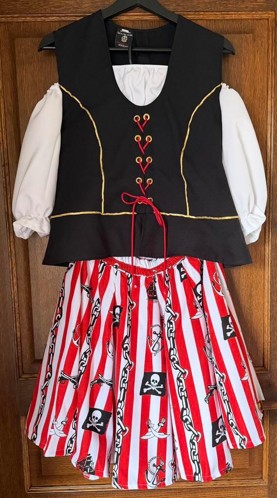 Piraten kostuum + accesoires, Kleding | Dames, Carnavalskleding en Feestkleding, Zo goed als nieuw, Kleding, Maat 42/44 (L), Ophalen