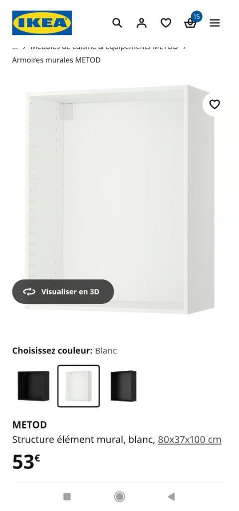 Meuble metod ikea caisson + portes + charnières, Huis en Inrichting, Keuken | Keukenelementen, Zo goed als nieuw, 100 tot 150 cm