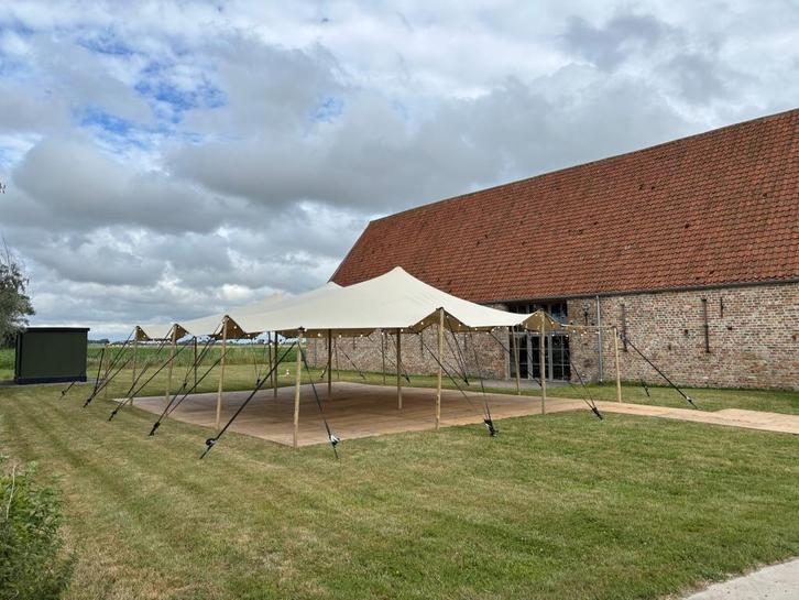 STRETCHTENT  TE  HUUR 10x15m, Hobby & Loisirs créatifs, Articles de fête | Location, Comme neuf, Enlèvement