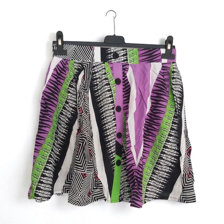 Metrofive paarse, groene, zwarte, witte rok, maat M/L, Kleding | Dames, Rokken, Nieuw, Maat 38/40 (M), Paars, Boven de knie, Verzenden