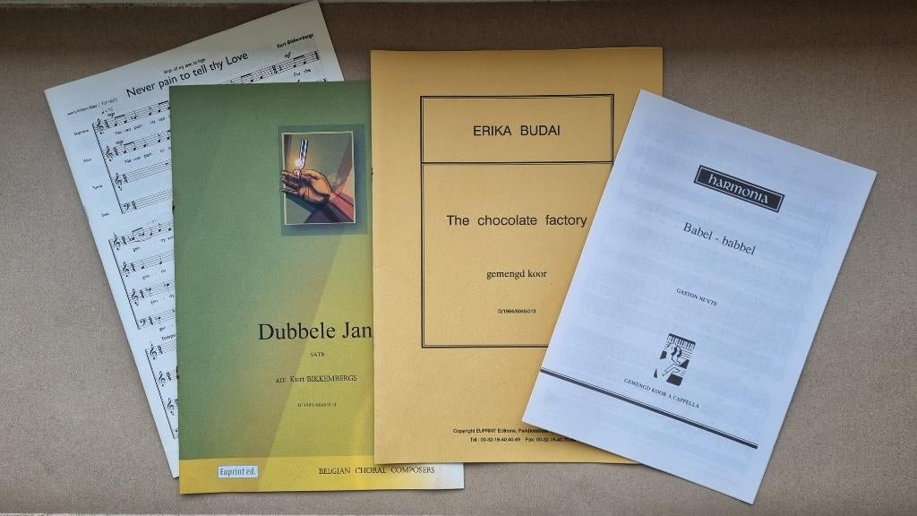 Koorpartituren Kurt Bikkembergs + Erika Budai + Gaston Nuyts, Muziek en Instrumenten, Bladmuziek, Zo goed als nieuw, Koor, Ophalen of Verzenden