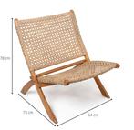 Rotan klapstoel – als nieuw (decoratief gebruikt), Huis en Inrichting, Ophalen, Bruin, Hout, Zo goed als nieuw