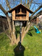 Mangeoire à oiseaux en bois sur poteau, robuste et lourde, Enlèvement, Utilisé