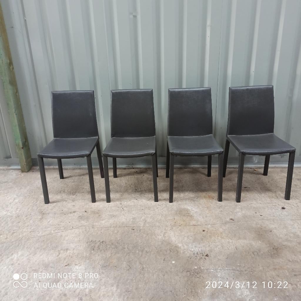 Set van 4 stoelen aan spotprijs, Maison & Meubles, Chaises, Enlèvement, Utilisé, Gris, Autres matériaux