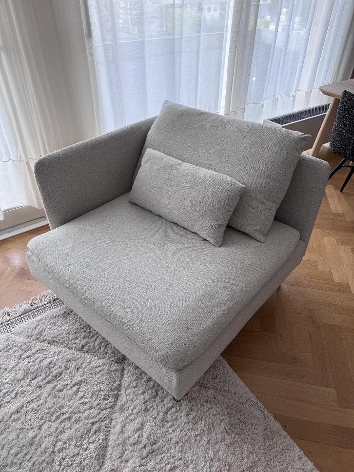 URGENT - Fauteuil IKEA SÖDERHAMN beige – comme neuf, Maison & Meubles, Fauteuils, Comme neuf, Métal, Tissus, 100 à 125 cm, 75 à 100 cm