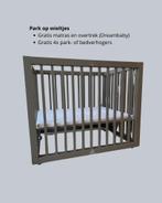 Babypark met matras, overtrek en parkverhogers, Kinderen en Baby's, Ophalen, Gebruikt, Rechthoekig, In hoogte verstelbaar