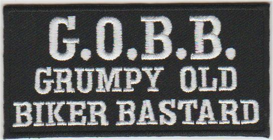 GOBB Grumphy Old Biker Bastard opstrijk patch embleem, Motoren, Accessoires | Overige, Nieuw, Verzenden