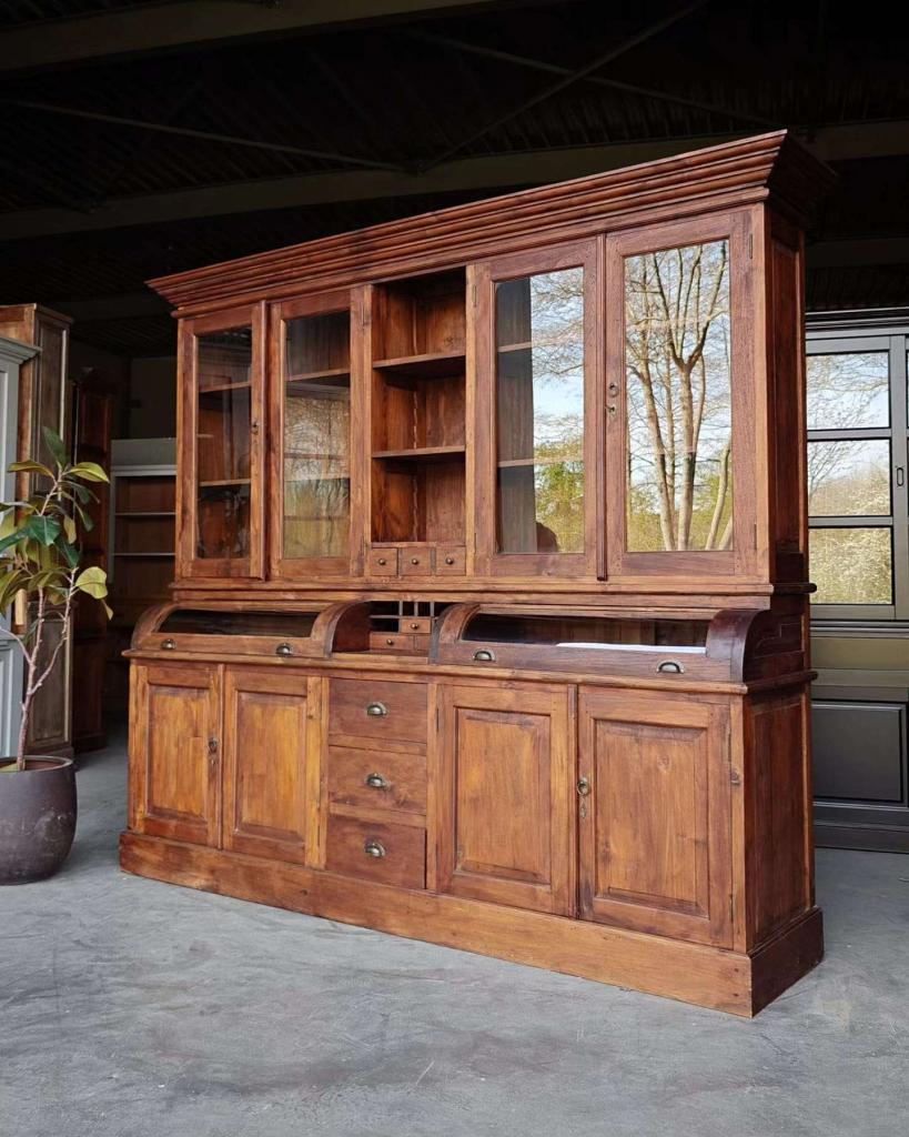 Oude Grutterskast | Teak Buffetkast | Bolle kleppen #3214, Ophalen of Verzenden