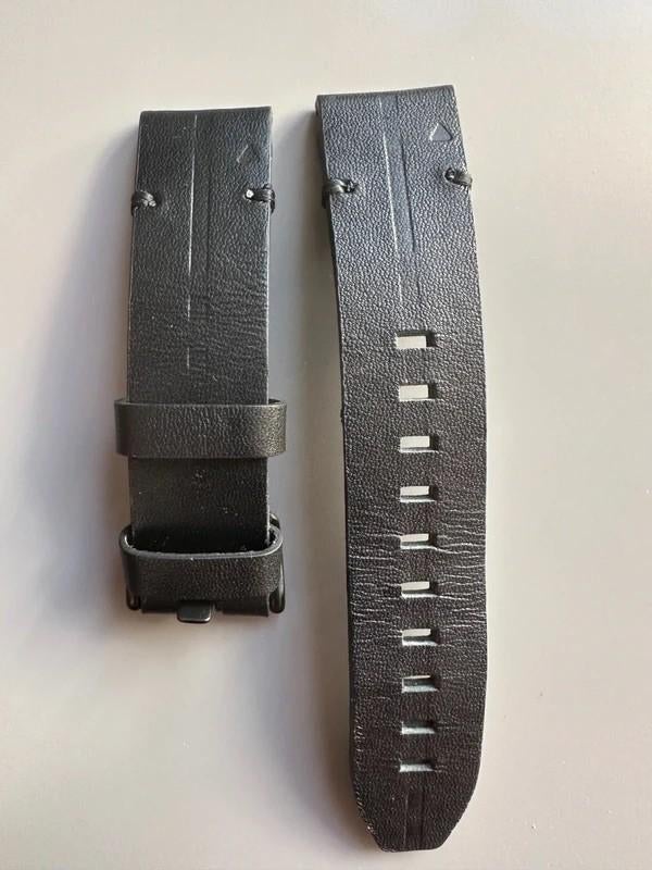 Garmin Quickfit 20mm - zwart synthetisch leder, Ophalen of Verzenden, Zo goed als nieuw, Zwart, Garmin