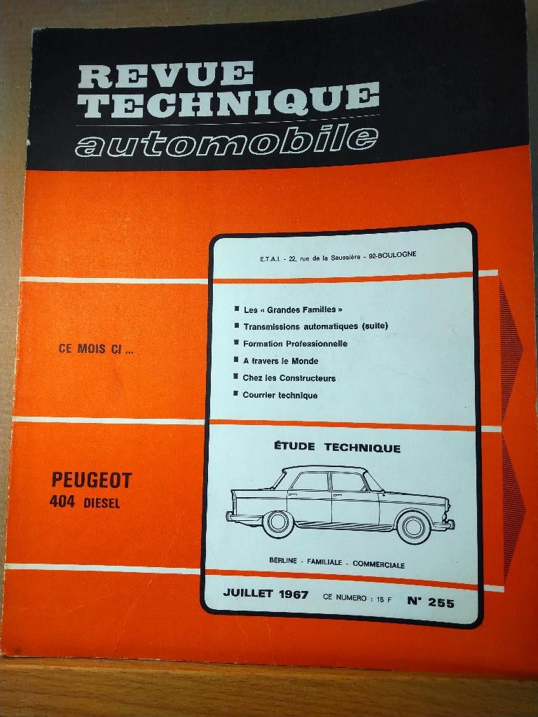 RTA 255 - Peugeot 404 - juillet 1967, Ophalen of Verzenden