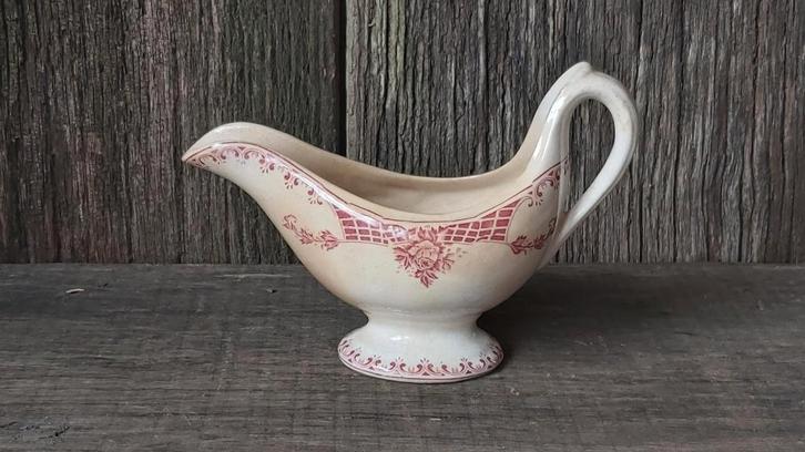 Prachtige oude beboterde sauskom boch Lily (roze), Antiek en Kunst, Antiek | Servies los, Ophalen of Verzenden