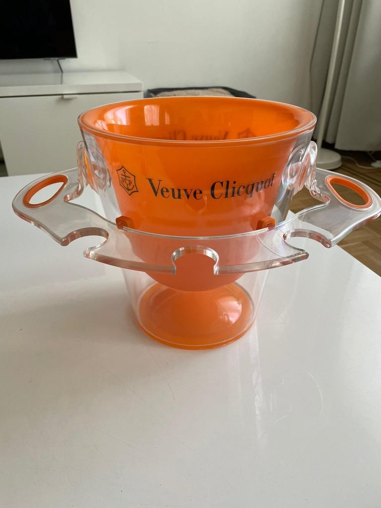 Seau à champagne Veuve Clicquot + porte-verre, Collections, Enlèvement ou Envoi, Utilisé, Ustensile