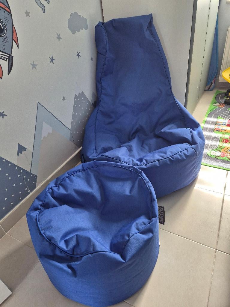 Sittingpoint avec repose-pied, Enlèvement, Utilisé, Bleu, Pouf