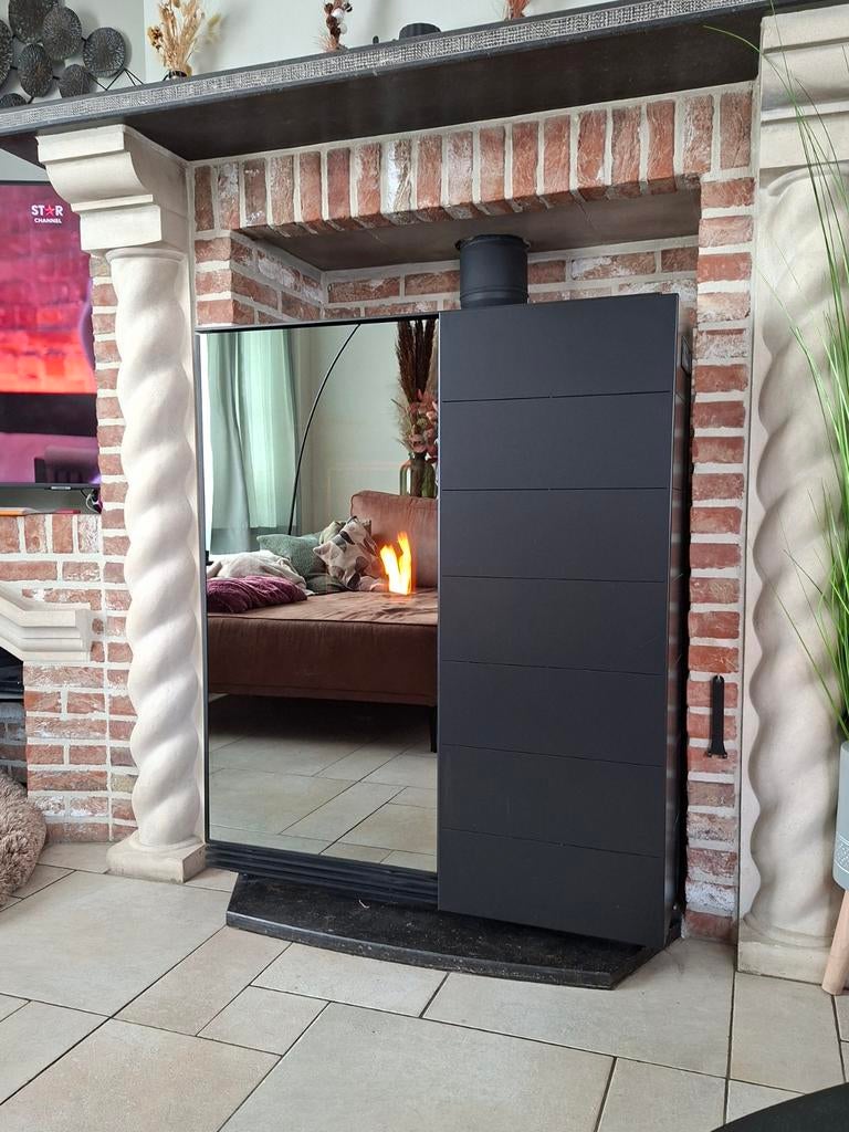 Palletkachel 7,4 kw palazzetti met spiegel, Enlèvement, Comme neuf, Autoportant, Poêle à granulés