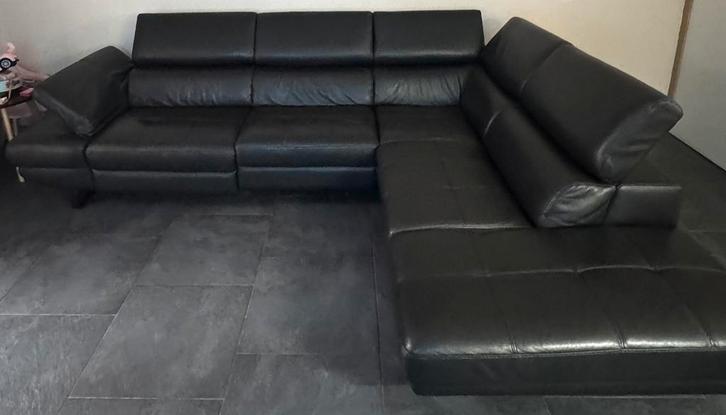 Canapé d’angle design cuir noir – Confort premium avec relax, Maison & Meubles, Canapés | Coins salons complets, Comme neuf, Cuir