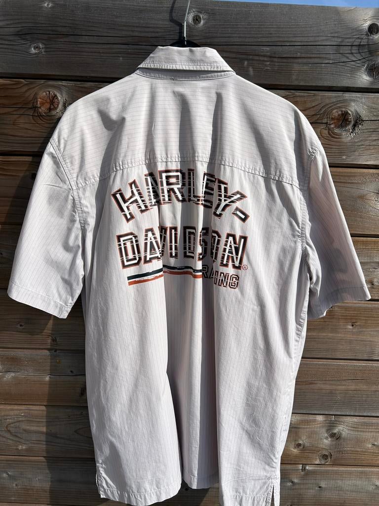 Harley Davidson Hemd -L/ Heren, Ophalen, Gedragen, Grijs, Halswijdte 41/42 (L)