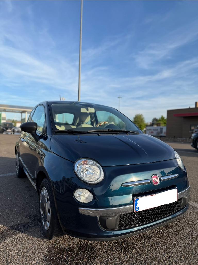 Fiat 500 met weinig km  2014, Auto's, Fiat, Bedrijf, Benzine, Euro 6, Coupé, Handgeschakeld, Blauw, Beige, Dealer onderhouden