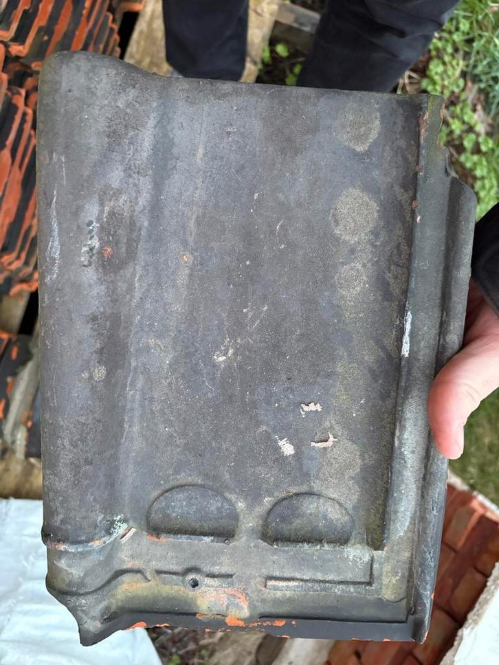 Dakpannen Sterreberg Courtra, Doe-het-zelf en Bouw, Dakpannen en Dakbedekking, Gebruikt, Dakpannen, Steen of Klei, Zwart, 15 m² of meer