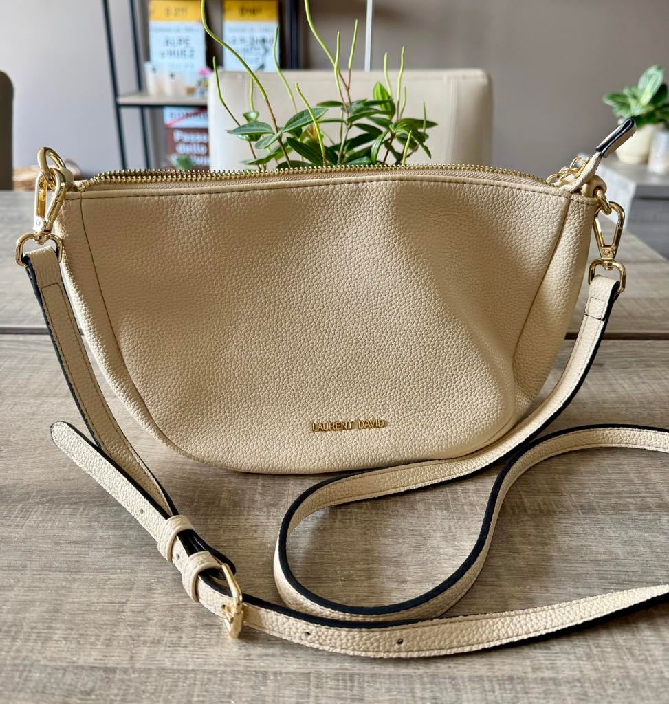Laurent David beige crossbody tas, Handtassen en Accessoires, Tassen | Damestassen, Ophalen of Verzenden, Zo goed als nieuw, Beige