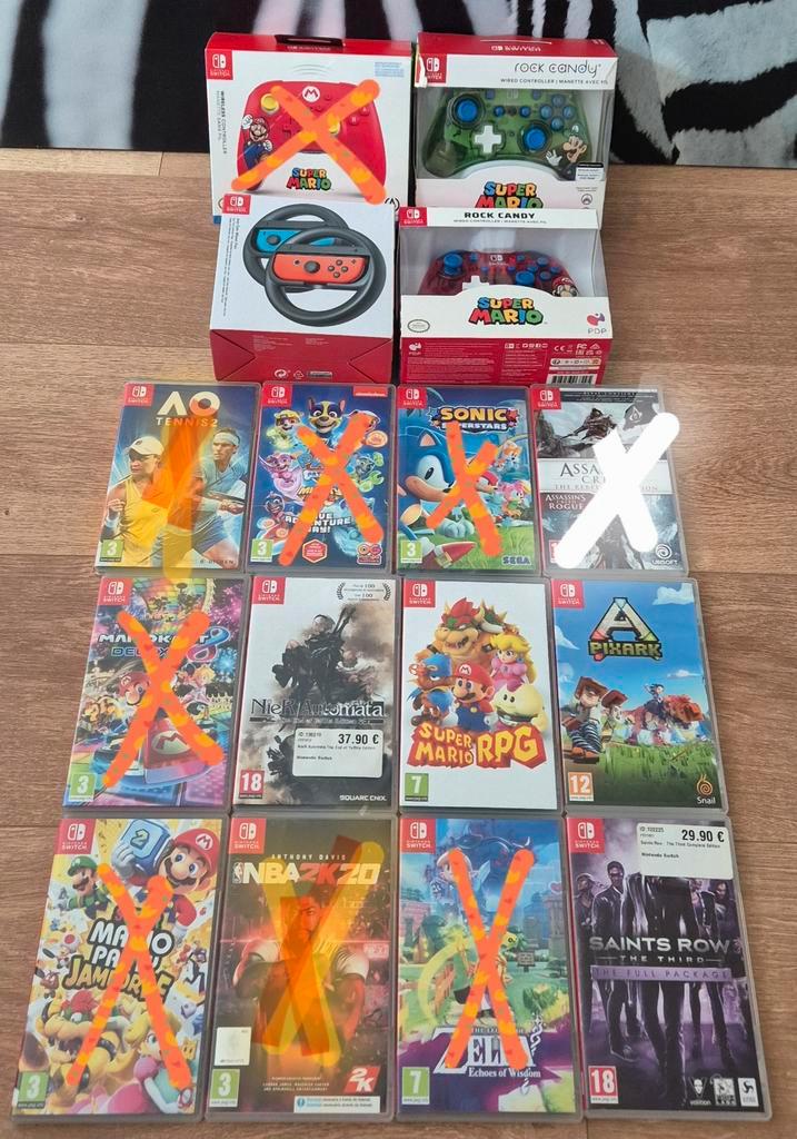 Diverse controller- en stuurwielspellen voor Nintendo Switch, Games en Spelcomputers, Games | Nintendo Switch, Zo goed als nieuw