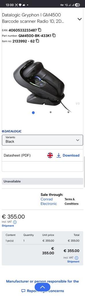 Gryphon GM4500 draadloos scannen en opladen, Telecommunicatie, Scanners, Ophalen of Verzenden