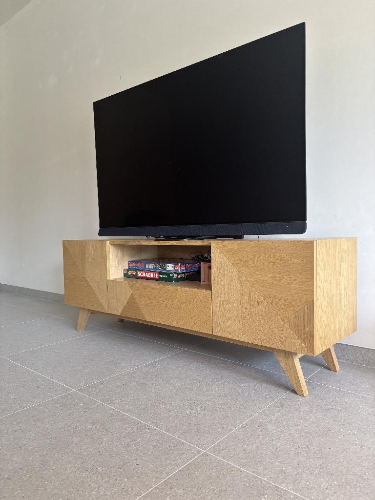 Houten salontafel + televisiemeubel, Enlèvement, Utilisé