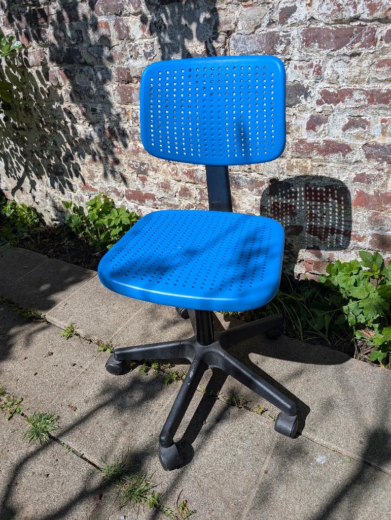 chaise de bureau, Huis en Inrichting, Bureaustoelen, Ophalen, Gebruikt, Blauw, Bureaustoel