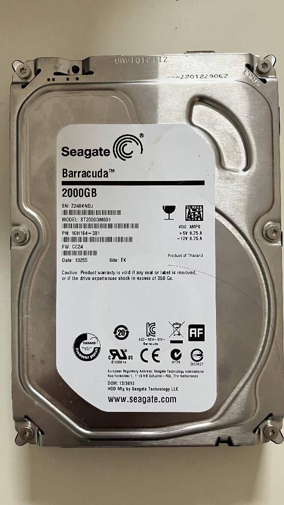 Seagate Baracuda 2TB, Ophalen, Intern, 2TB, Gebruikt