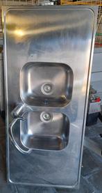 Grand évier avec robinet et drain, Enlèvement, Utilisé, Inox, Robinet