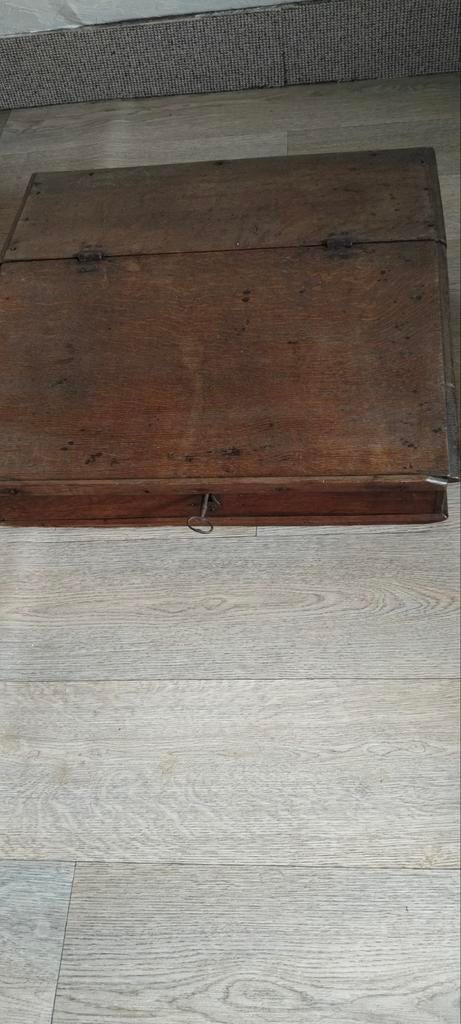 Antiek houten schrijfkist/documentenkist, Antiek en Kunst, Antiek | Meubels | Kasten, Ophalen