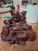 Lachende Boeddha in bordeauxrode hars, Ophalen