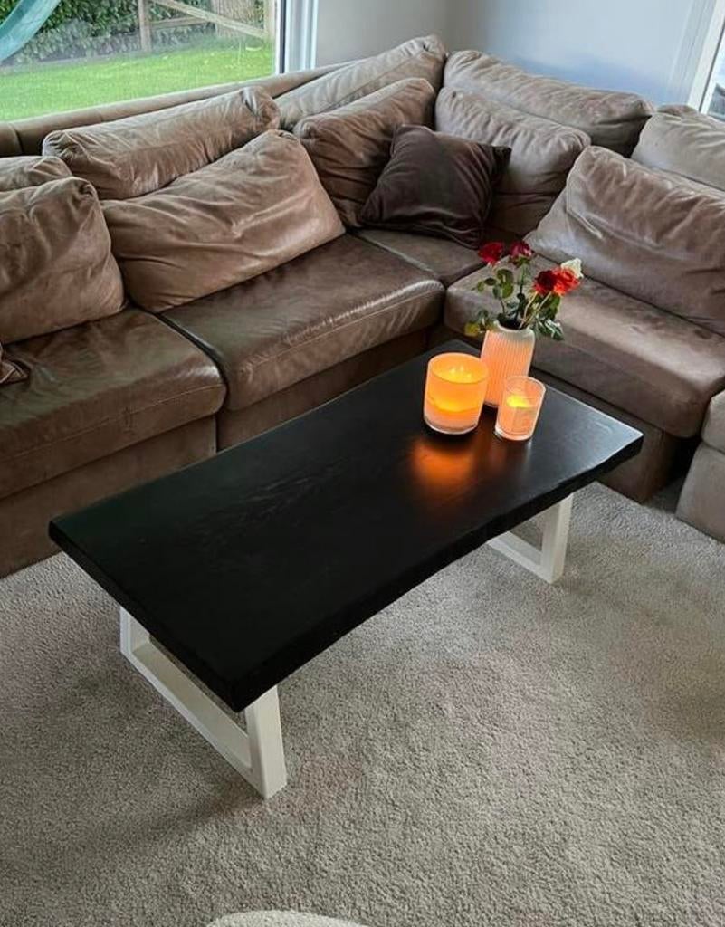 Table basse entièrement en chêne, Maison & Meubles, Enlèvement, Comme neuf, Métal