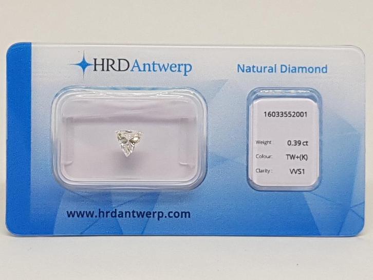 Diamant Trilliant Cut 0.39ct., Bijoux, Sacs & Beauté, Bagues, Neuf, Femme ou Homme, Plus petit que 17, Or, Or, Avec pierre précieuse