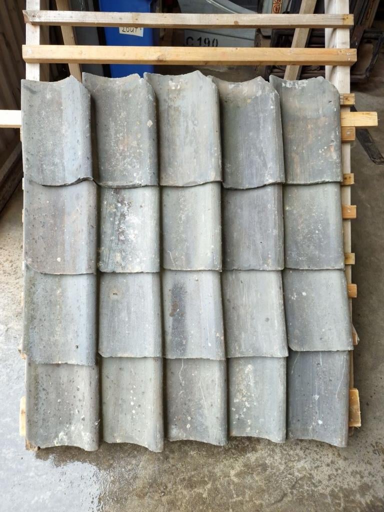 Blauwe Boomse pannen - 1000 stuks, Doe-het-zelf en Bouw, Dakpannen en Dakbedekking, Ophalen of Verzenden, Blauw, Dakpannen