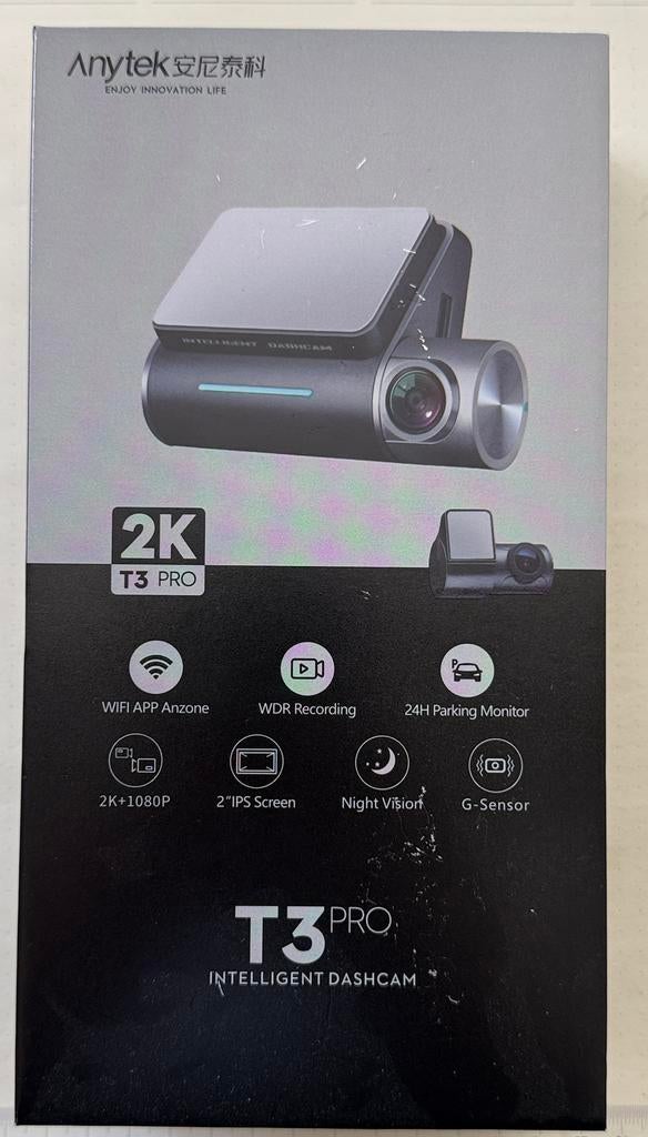 Dubbele dashcam voor- en achterkant met geheugenkaart., Ophalen of Verzenden, Nieuw