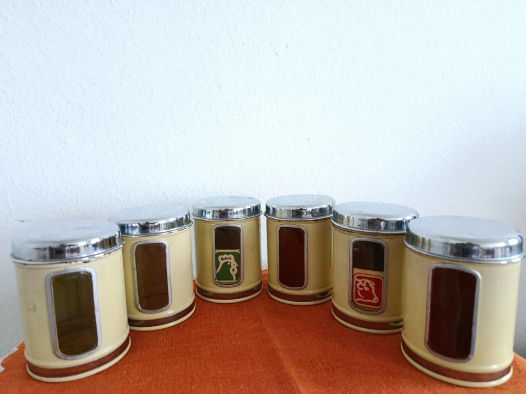 BOÎTES RONDES à provisions EN MÉTAL vintage 10.5x7.7cm, Verzamelen, Ophalen of Verzenden