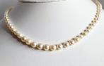 Akoya parels collier met gouden slot,  certificaat ALGT, Bijoux, Sacs & Beauté, Colliers, Enlèvement ou Envoi, Comme neuf, Blanc