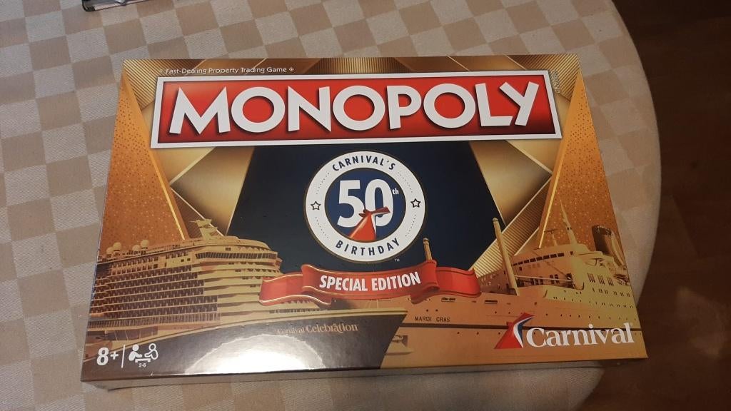 sceau  jeu société anglaise Monopoly Carnival 50th Monopoly, Trois ou quatre joueurs, Enlèvement ou Envoi, Neuf, Monopoly