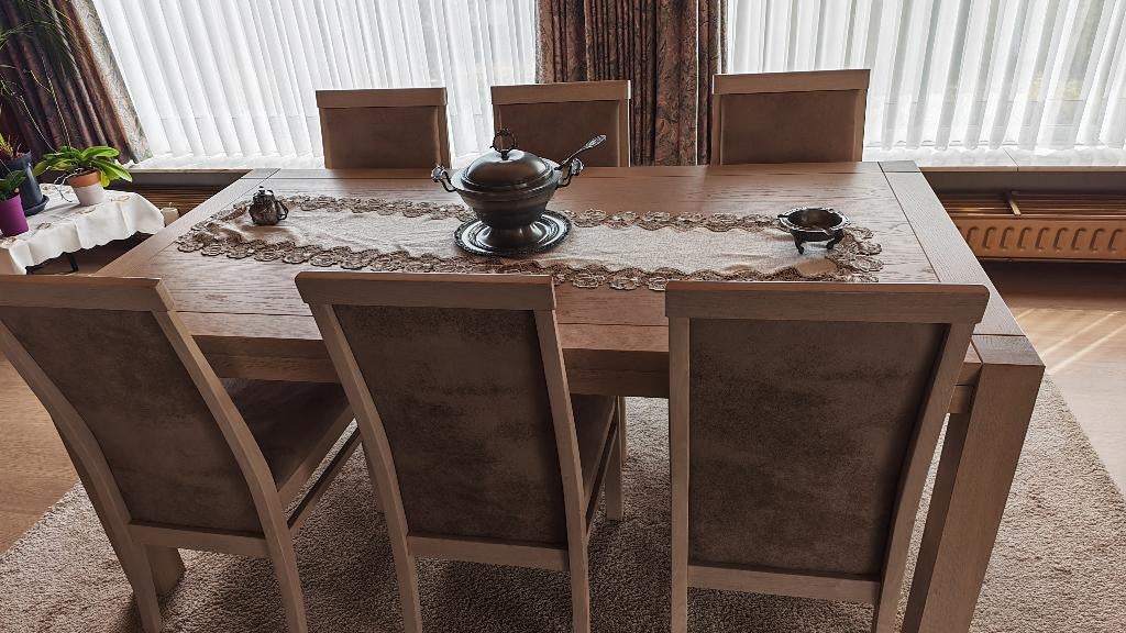 Eetkamer, Ophalen, Zo goed als nieuw, Licht modern, 4 tot 6 stoelen