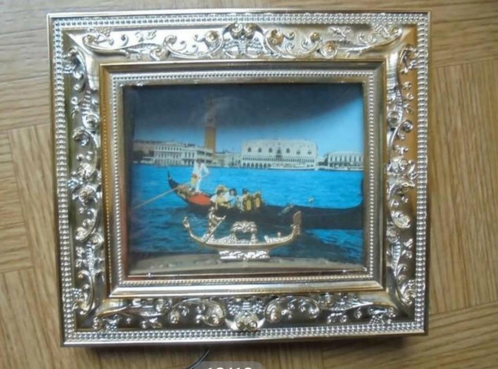 goud kleurige kader 3d met verlichting venetie, Ophalen of Verzenden